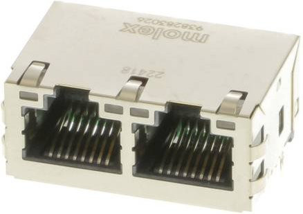 Molex Gigajack 1000 938263006 Ethernet LAN Buchse Schwarz und Silber - Bild 1