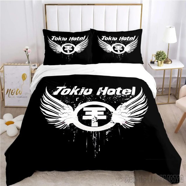 Tokio Hotel Bettwäsche-Set für Kinderzimmer aus Mikrofaser in Schwarz, B/H: 140 x 210 cm - Bild 1