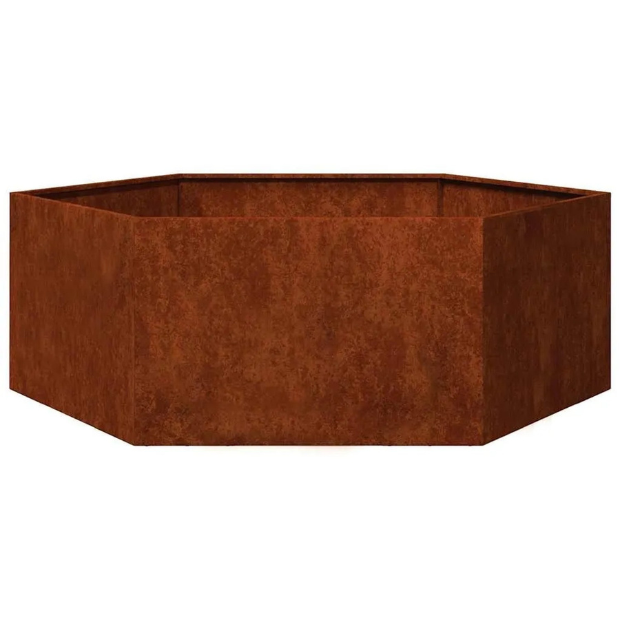 vidaXL Pflanzkübel aus Cortenstahl in Braun, B/T/H: 138 x 120 x 45 cm - Bild 2