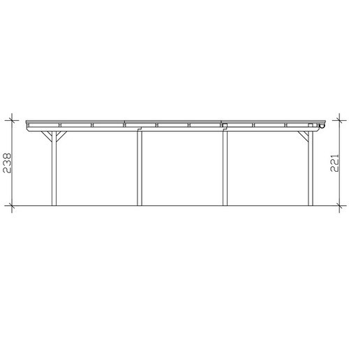 SKANHOLZ Carport Emsland aus Fichte mit EPDM-Dach und Regenrinne, Anthrazit/Schwarz, B: 846 cm, T: 340 cm, H: 238 cm - Bild 2