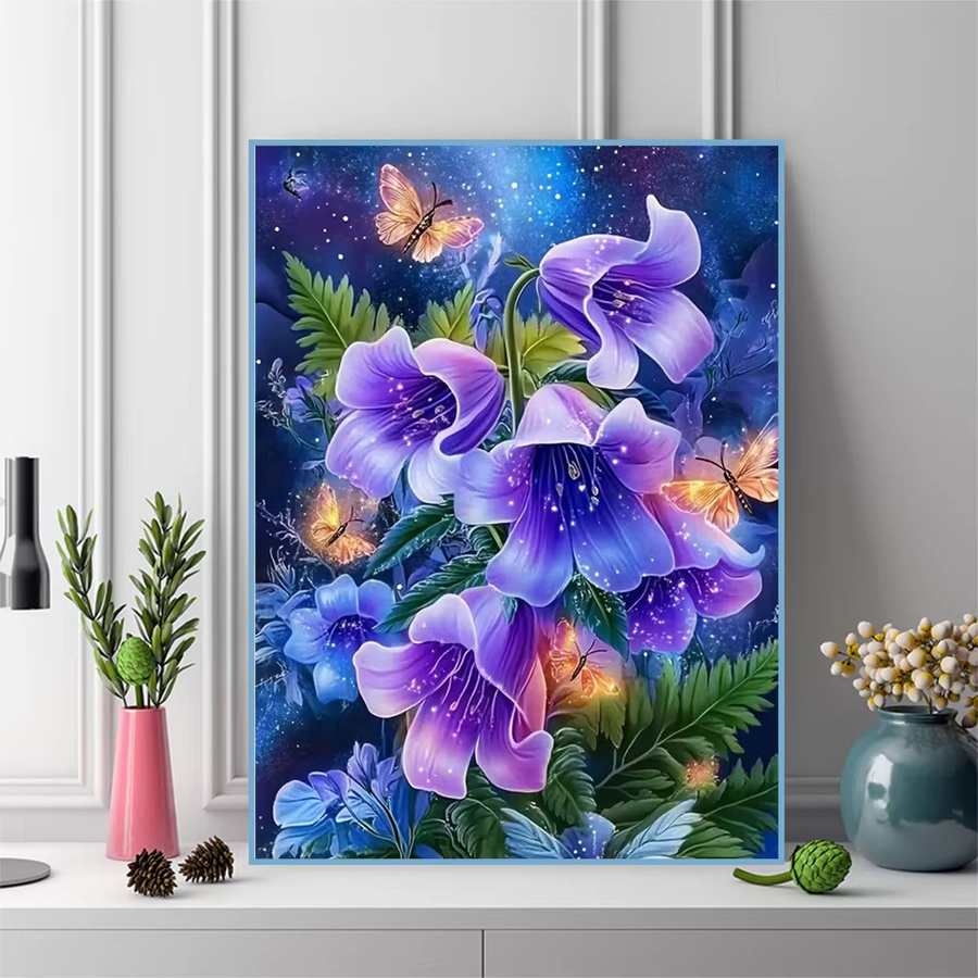 Momoart Blumen-Diamant-Mosaik-Bild mit Strass, DIY Stickerei in Multicolour, B/H: 20 x 30 cm - Bild 3