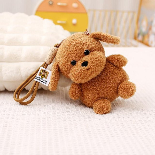 Plüschtier Anhänger Husky Corgi Schnauzer, 15cm, brown - Bild 1