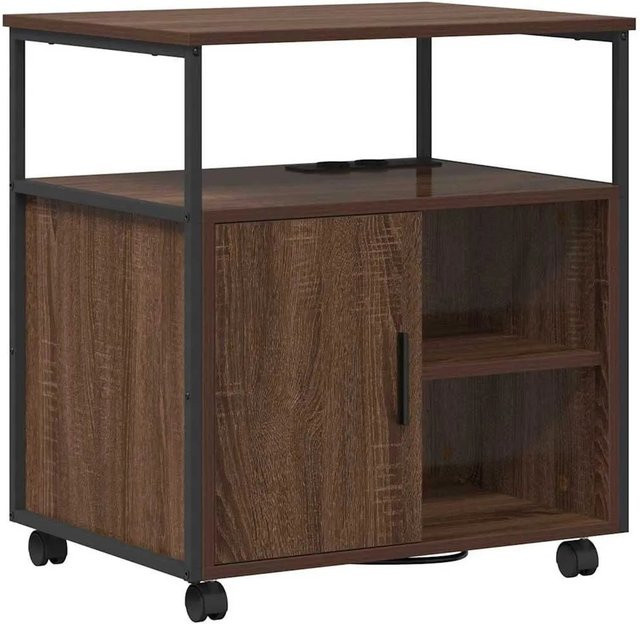 vidaXL Schrank mit Ladestation in Eiche Braun für Büro und Homeoffice B/T/H: 61 x 46 x 67 cm - Bild 1
