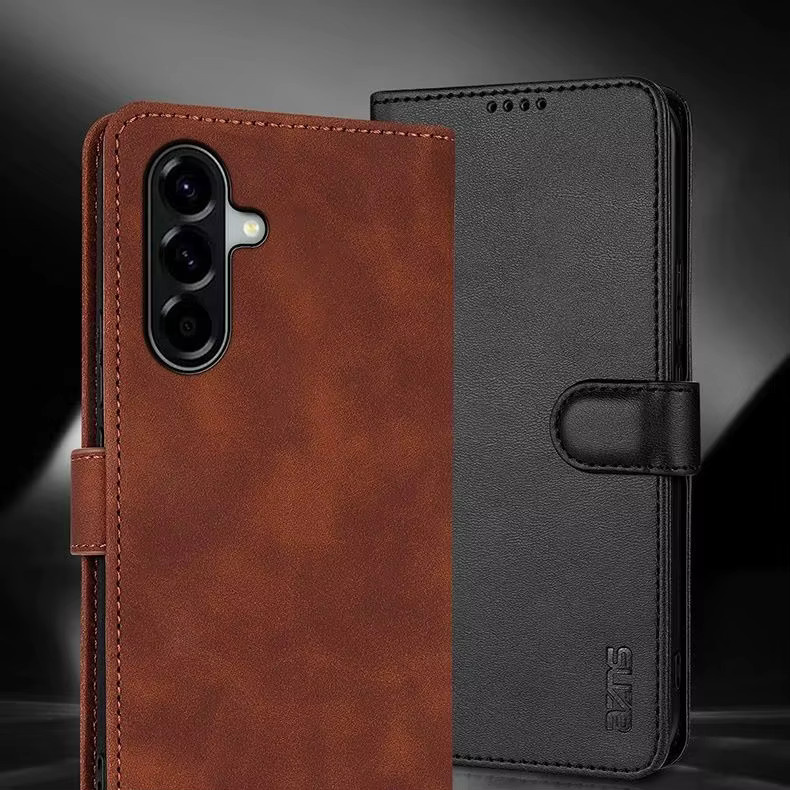 Business Retro Leder Flip Case für Samsung Galaxy A57 A56 A37 A36 A27 A26 A17 A16 A07 A06 in Blau mit Kartensteckplatz und Halterung - Bild 1