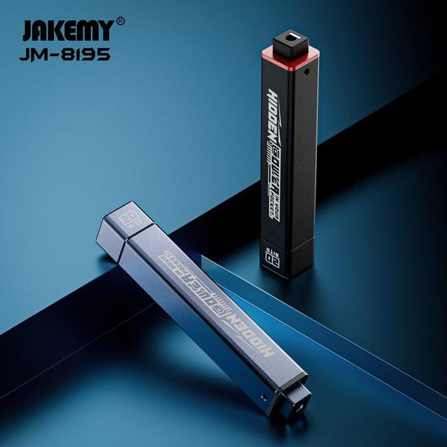 JAKEMY JM-8195 Präzisions-Magnetschraubendreher-Set mit Aluminiumgriff und S2-Stahl-Bits für Handy, PC und Brillen - Bild 1