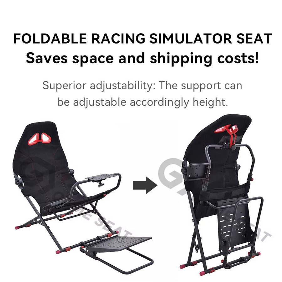 BMAD Spielfahrsimulator Renncockpit GY018W Klappbares Sim-Racing-Rig mit Sitz in Schwarz für PlayStation und Xbox - Bild 2