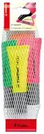 STABILO Textmarker NEON Set mit 4 Farben: Gelb, Pink, Orange und Grün mit Keilspitze - Bild 1