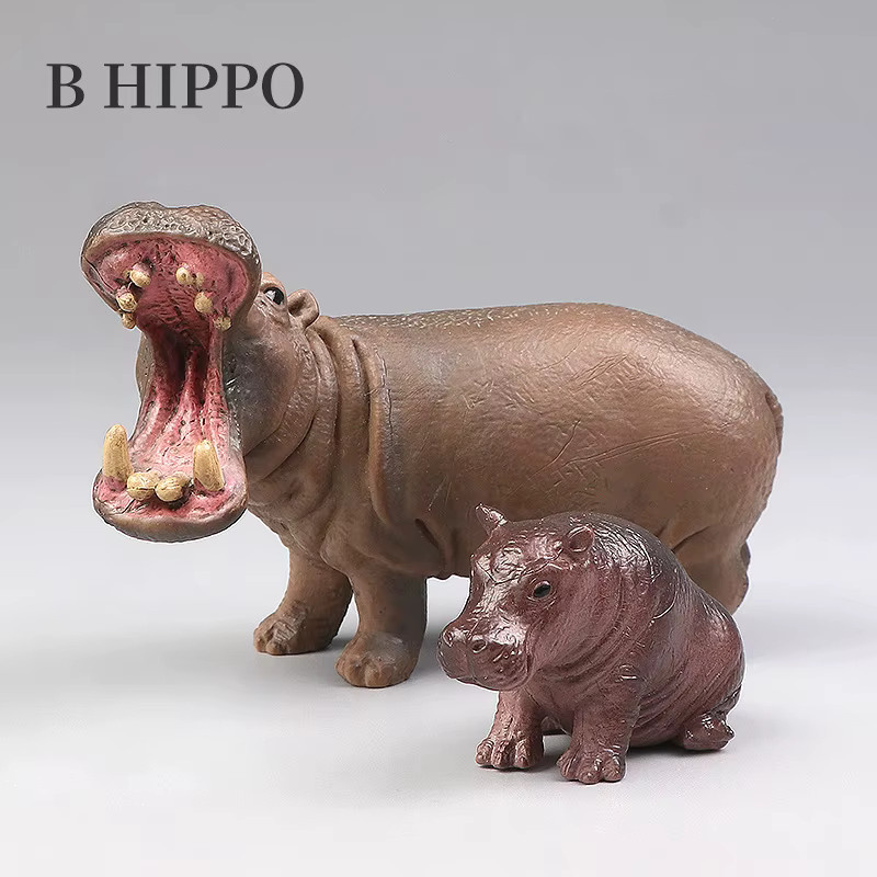XIALIBAOMOWAN Nilpferd-Set, Wildtierfigur, Actionfiguren-Sammlung, Kunststoff - Bild 3