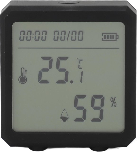 KONNWEI Digitales Temperatur-Feuchtigkeitsmesser mit WLAN, LCD-Anzeige und Sprachunterstützung, Schwarz - Bild 1