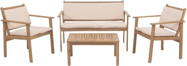 MCW Garten-Garnitur MCW-O19 Lounge-Set aus Akazienholz mit beigen Kissen - Bild 2