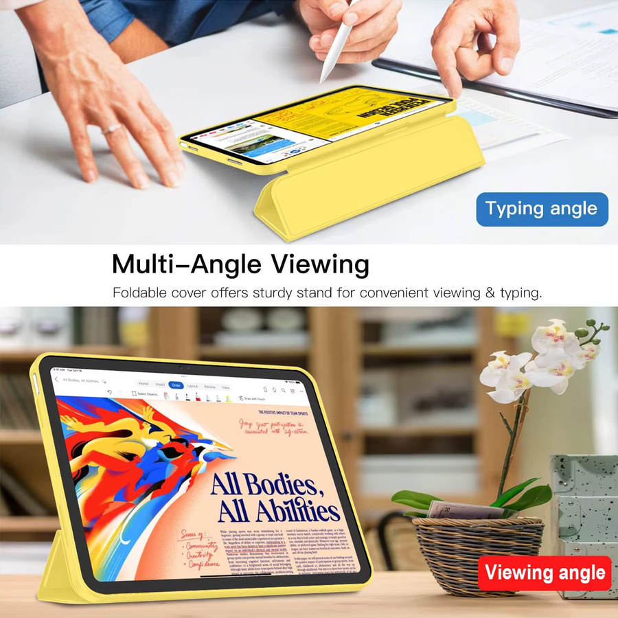 Tzion Smart-Hülle für iPad 10. Generation 2022 (10,9 Zoll) und iPad 11. Generation 2025 (11 Zoll), dreifach faltbar mit weicher TPU-Rückseite und automatischer Aufwach-/Schlaffunktion, Blau - Bild 3