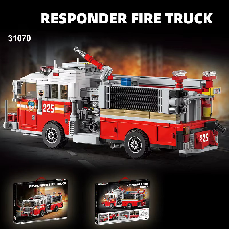 JAKI Technik-Feuerwehrauto-Bausteine, Rettungswagen-Modell, Feuerwehr - Bild 5