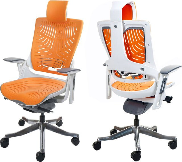 Ergonomischer Bürostuhl MERRYFAIR Wau 2b mit Hartschale und Kopfstütze in Orange - Bild 1