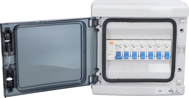 Aimo Verteilerkasten 6-Wege Wasserdicht für 6 MCB und RCD Anschlusskasten 230V in Weiß - Bild 1