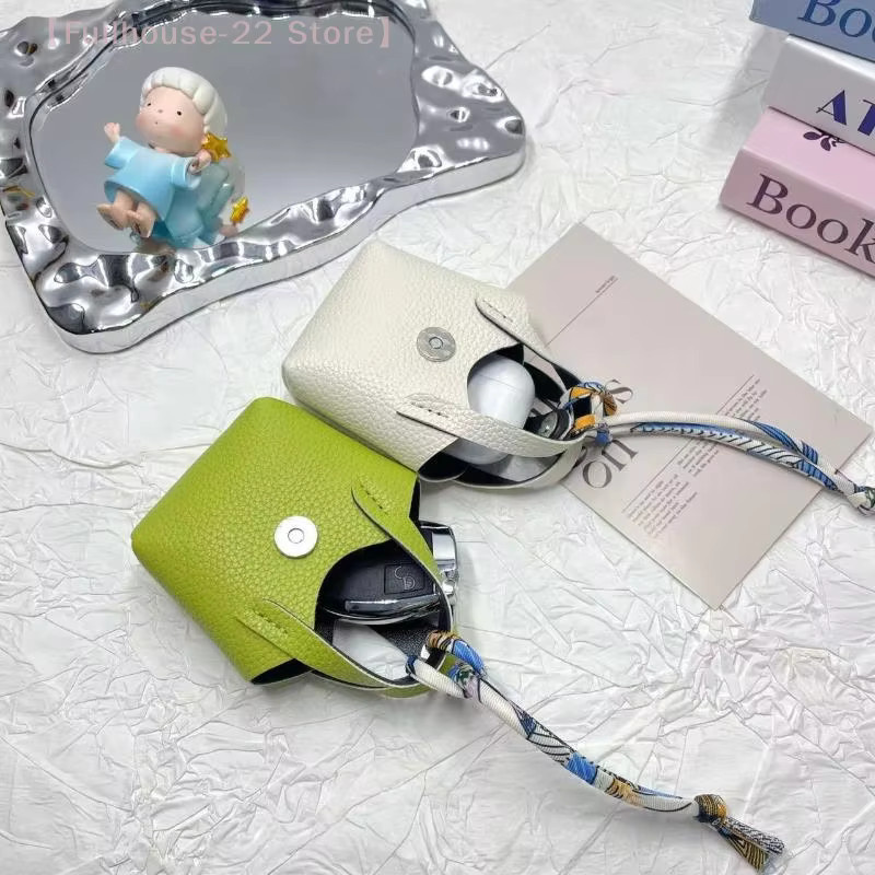 Taschenanhänger Leder, Mini-süßer Korb, Bluetooth-Kopfhörertasche - Bild 3