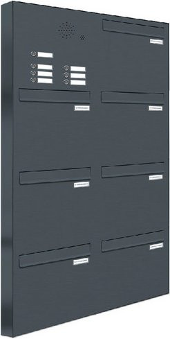 AL Briefkasten-Mehrparteiensystem für 7 Parteien mit Zaundurchwurf, grau, B/H/T: 153,207 x 136,8 x 11,6 cm - Bild 1