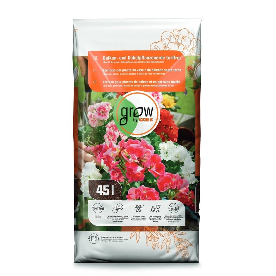 GROW by OBI Balkon- und Kübelpflanzenerde torffrei 2.295 l - Bild 2