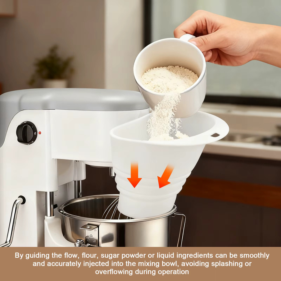 KitchenAid Silikon-Mehltrichter in Weiß für Artisan KSM150 und 4,5–5 Qt Tilt-Head Standmixer - Bild 3