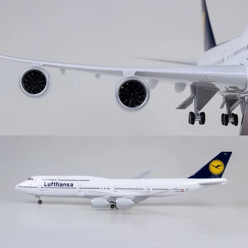 ZOCO Lufthansa B747-8 Flugzeugmodell, Maßstab 1:150, mit Lichtern und Fahrwerk - Bild 2