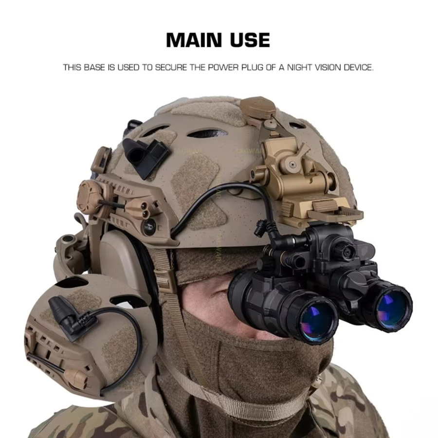NVG-Stromadapter-Basis für Nachtsichtgeräte-Akkupack in Schwarz, taktische Kabelanschluss-Halterung für Airsoft-Helme - Bild 3