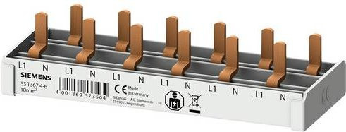 Siemens Stiftsammelschiene kompakt 10mm2 silber 1 TE für 6 Kompaktgeräte 5ST36746 - Bild 1