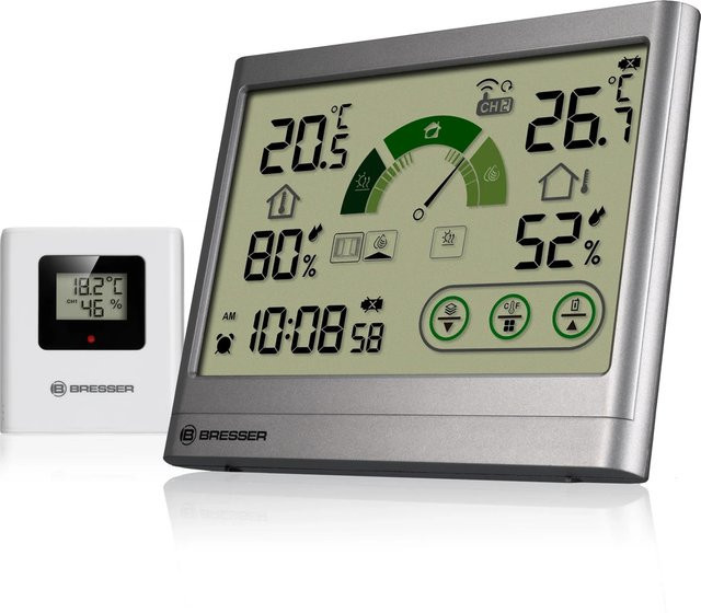 Bresser VentAir H Thermo-Hygrometer mit Funk und Lüftungsempfehlung in Anthrazit - Bild 1