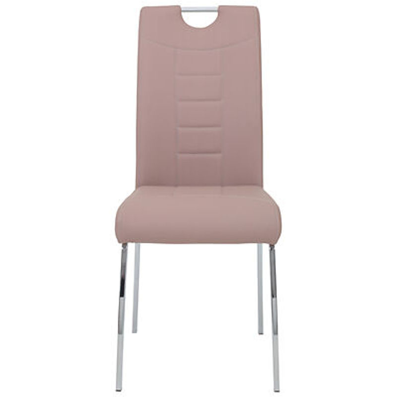 2er Set Stühle Hela in Cappuccino Beige aus Kunstleder und Metall, B/H/T: 43 x 64 x 100 cm - Bild 2