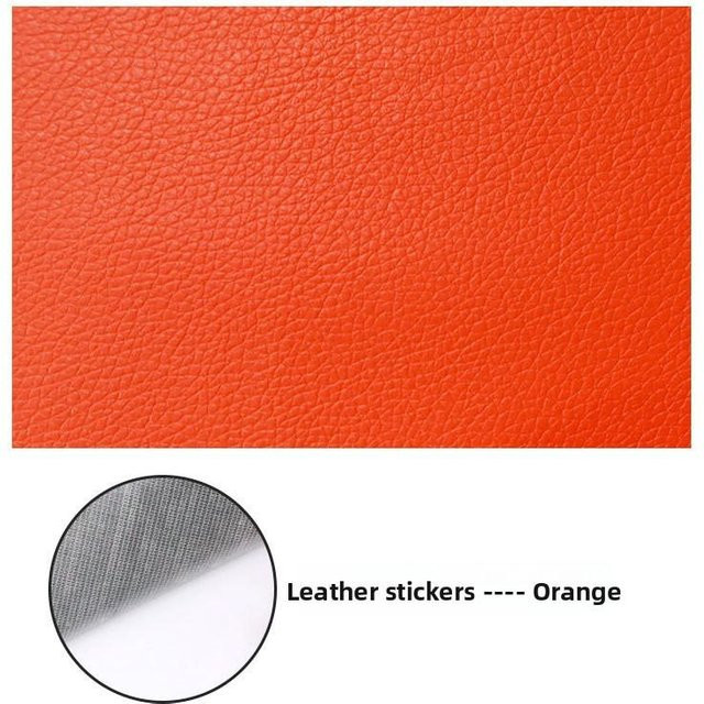 Selbstklebender Reparaturflicken aus Kunstleder von YiLi-Studio in Orange, Breite: 30 cm, Länge: 100 cm - Bild 1