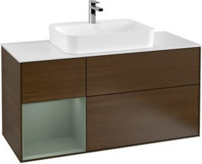 V&B Waschtischunterschrank Finion in Olivenmatt lackiert, Breite: 120 cm, Tiefe: 50,1 cm, Höhe: 50,1 cm - Bild 1