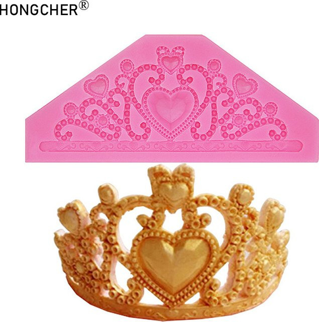 HONGCHER Silikonform Krone für DIY Kuchen- und Dessertdekoration in Pink - Bild 1