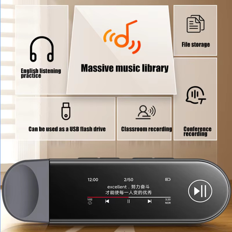 Famue Mini-MP3-Player mit Bluetooth 5.3 und 3,5 mm Klinkenanschluss in Schwarz - Bild 5
