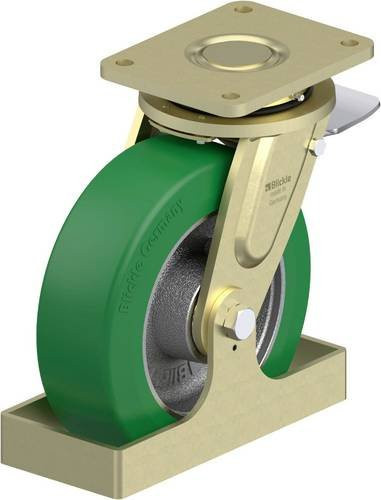 Blickle Schwerlast-Lenkrolle LS-GST 252K-ST-FS in Silber und Grün mit 250 mm Rad-Durchmesser und 1400 kg Tragfähigkeit - Bild 1