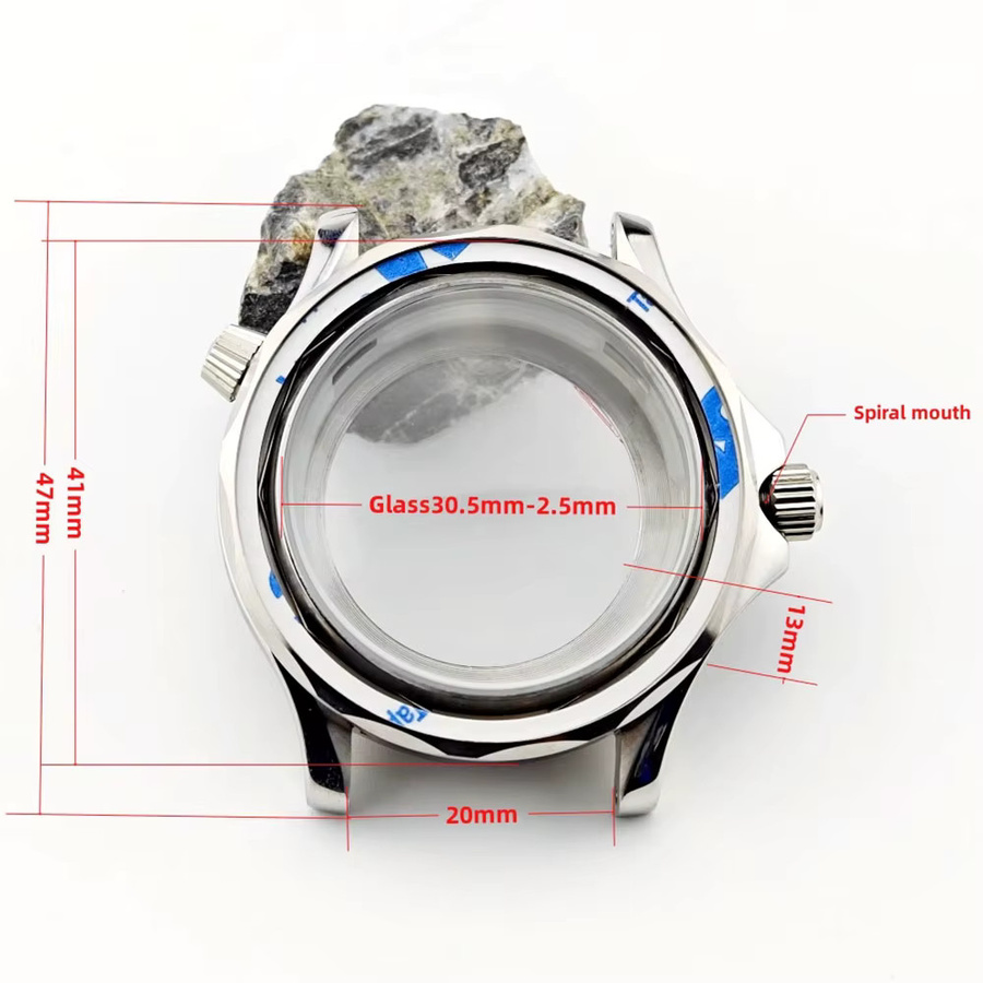 OUMASHI Uhrengehäuse Edelstahl, Silber, 41 mm, Herren - Bild 3