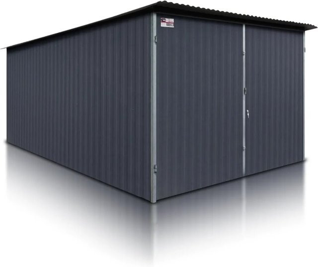 Liderstal Einzelgarage aus Trapezprofilblech in Graphit, B: 300 cm, T: 500 cm - Bild 1