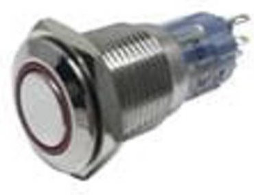 Bulgin Drucktaster MP0045/1E2RD012 Flush in Silber - Bild 1