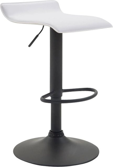 DELUKE Barhocker DERID höhenverstellbarer Barstuhl aus Kunstleder in Weiß und Schwarz, B/T/H: 36 x 39 x 63 cm - Bild 1
