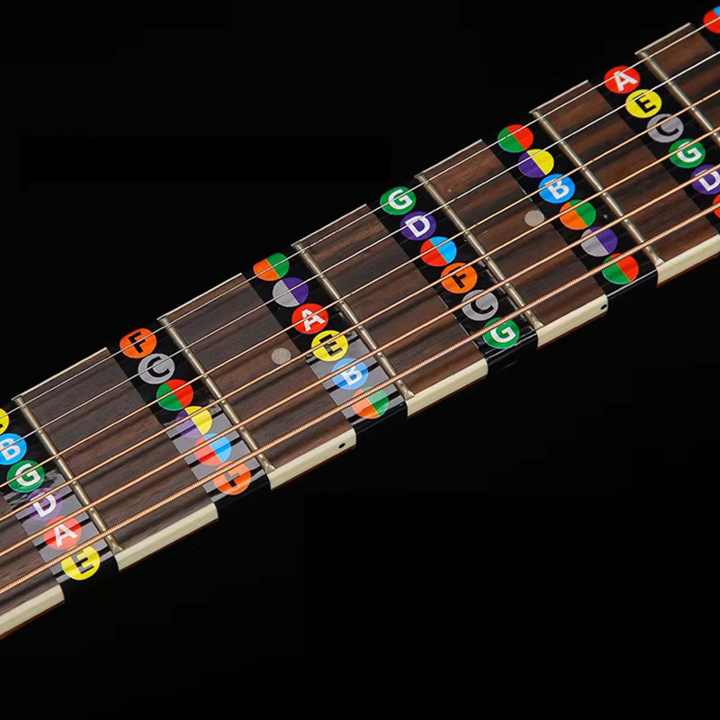 ZYF Gitarrenwaage Aufkleber für das Griffbrett als Lernhilfe für Musikunterricht in Mehrfarben - Bild 5