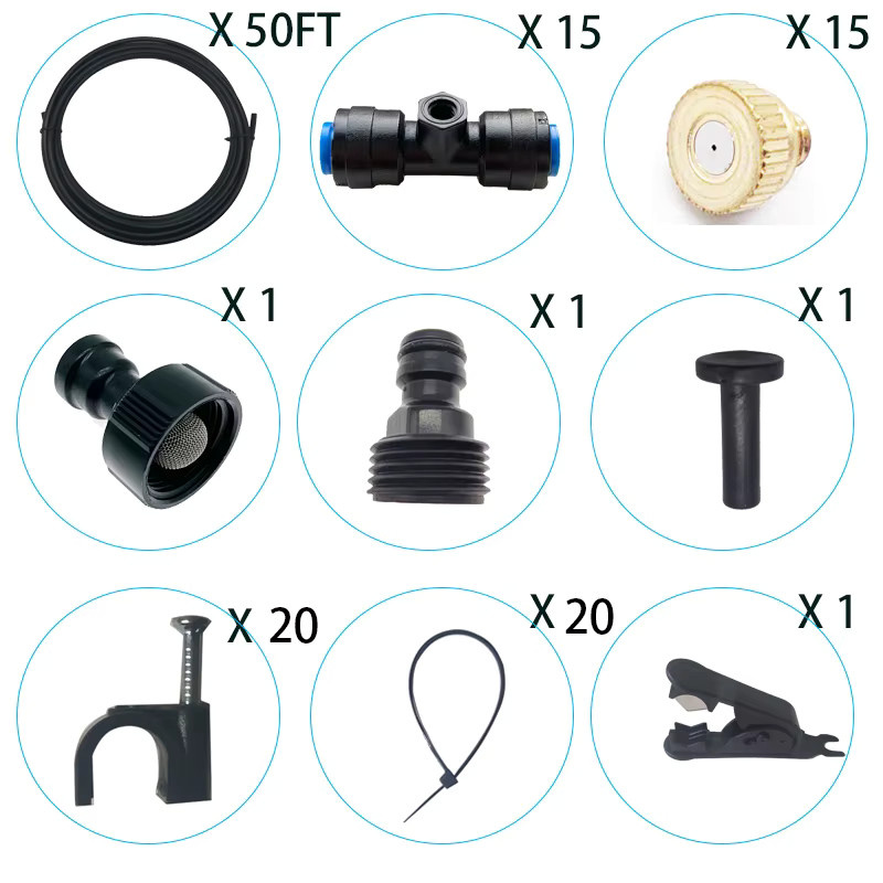 ENTENCO DIY Vernebler Kühlsystem Kit für Terrasse und Garten mit 15 Meter Schlauch - Bild 2