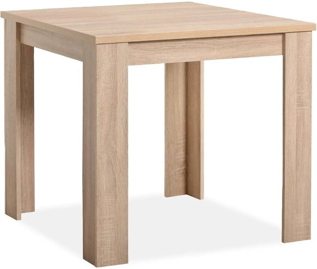 Homestyle4u Esszimmertisch modern in Braun mit Holzmaserung, B/T/H: 80 x 80 x 75 cm - Bild 1