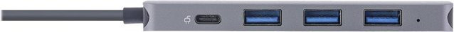 InLine USB 3.2 USB-Typ C Multi Hub mit 4x USB-A 5Gb/s und USB Typ-C Data/PD 87W in Silber - Bild 1