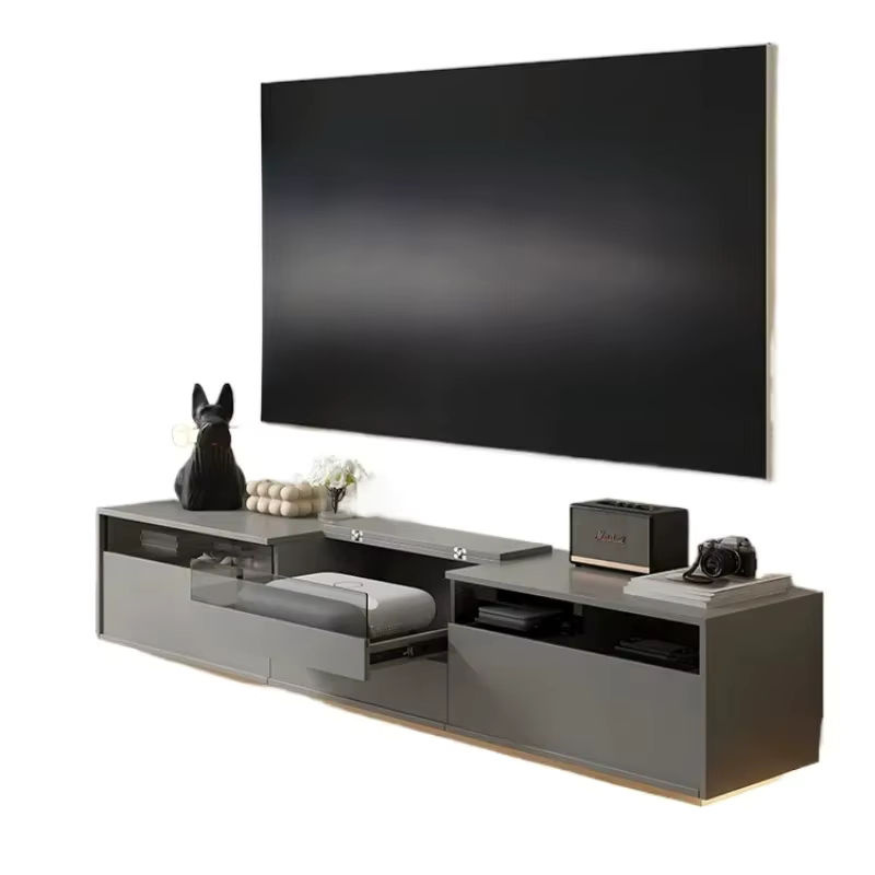 Minimalistischer TV-Schrank in Schwarz als multifunktionales Laser-TV-Fach für dein Heimkino im Wohnzimmer - Bild 6