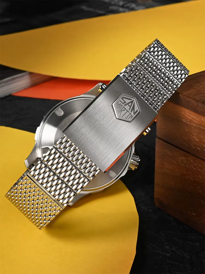 San Martin Armbanduhr, Automatik, Edelstahl, 39,5 mm, Herren, Schwarz - Bild 5