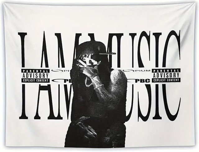 WZLD Wandteppich Lil Wayne I Am Music Hip Hop Wanddeko aus Polyester, Breite: 74 cm, Höhe: 94 cm - Bild 1