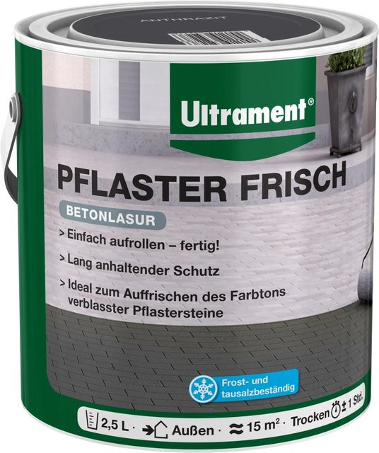 Ultrament Betonlasur Pflaster Frisch in Anthrazit 2,5 l - Bild 1