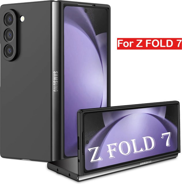 Schutzhülle für Samsung Galaxy Z Fold 7, 6, 5, 4, 3 in Schwarz, ultradünne und stoßfeste PC-Telefonabdeckung mit mattem Gefühl und rutschfestem Design - Bild 1