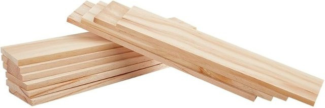 20 Stück unlackierte Kiefernholzplatten in Beige als rechteckiges Bastelholz für DIY-Projekte und Kunsthandwerk - Bild 1