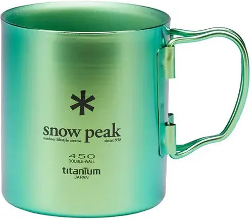 Snow Peak Doppelwandige Titan-Tasse in Green 450 ml - Bild 1