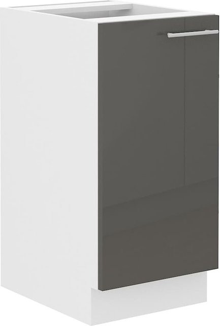 Küchenunterschrank Lara mit Einlegeboden in Grau Hochglanz und Weiß Matt, Breite: 40 cm - Bild 1