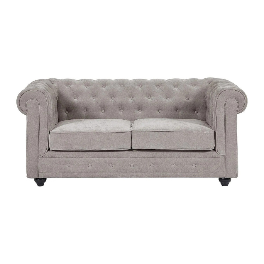 Vente-unique Chesterfield Sofa Grau mit Stoffbezug Breite: 165 cm - Bild 2