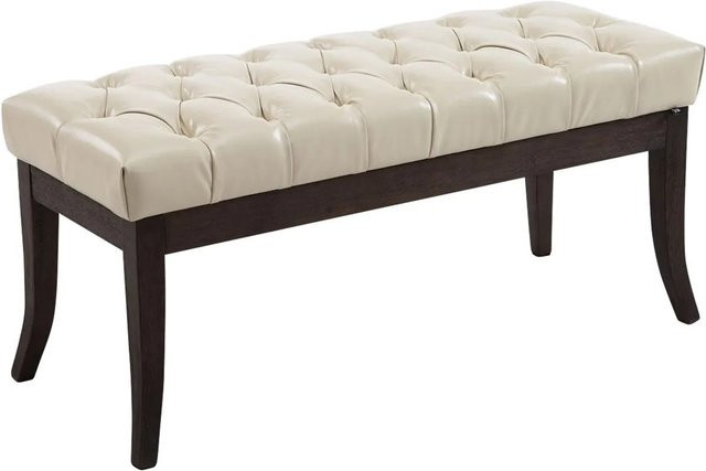 CLP Sitzbank Ramses Chesterfield aus Kunstleder in Beige, Breite: 100 cm, Sitzhöhe: 46 cm - Bild 1